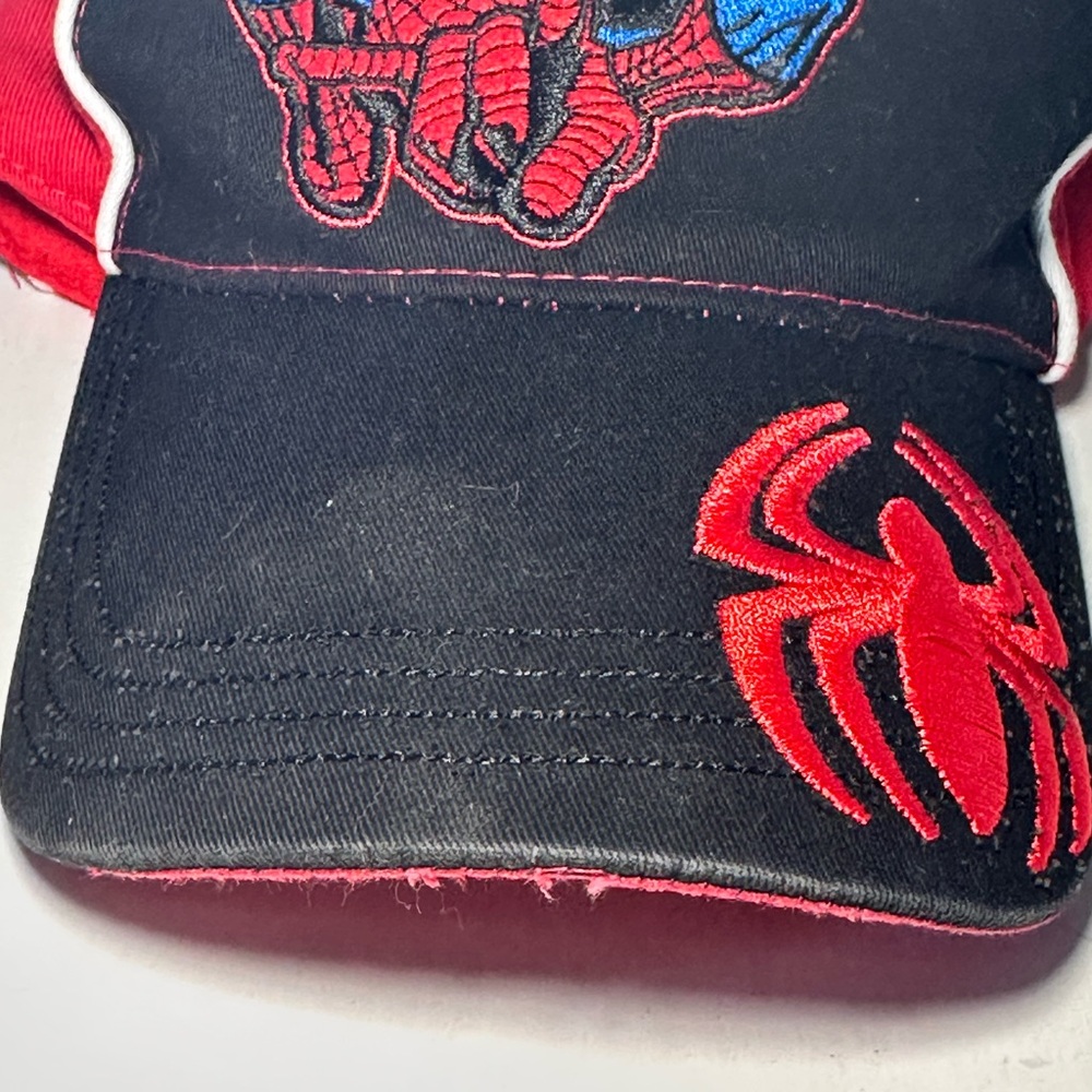 Spiderman Black and Red Adjustable Cap Unisex Kids Youth Hat EUC Strapback - Picture 2 of 10